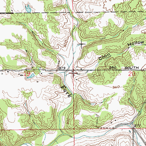 Topographic Map of Coon Hollow, IN