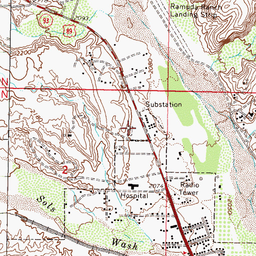 Topographic Map of KUUK-AM (Wickenburg), AZ