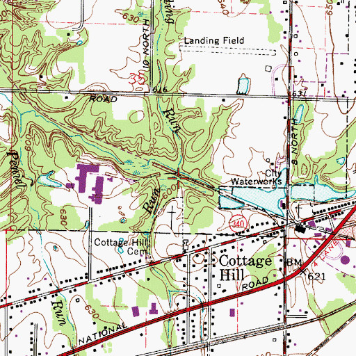 Topographic Map of Cottage Run, IN