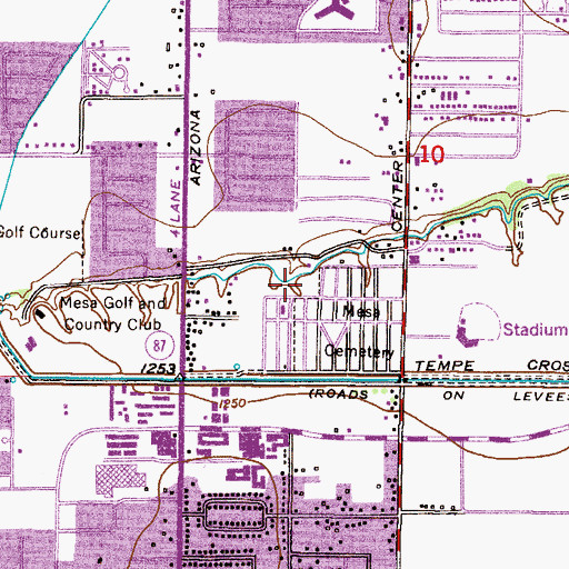 Topographic Map of KZZP-AM (Mesa), AZ