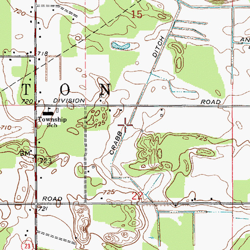 Topographic Map of Crabb Ditch, IN
