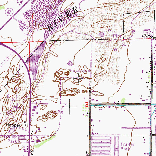 Topographic Map of Mesa Police Rifle Range, AZ