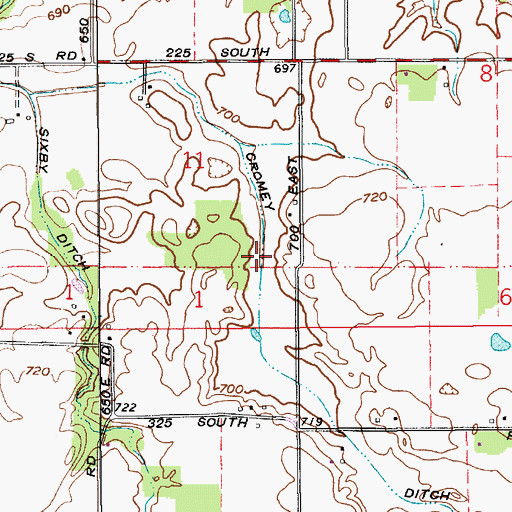 Topographic Map of Cromey Ditch, IN