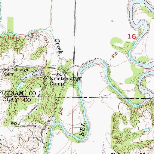 Topographic Map of Croys Creek, IN
