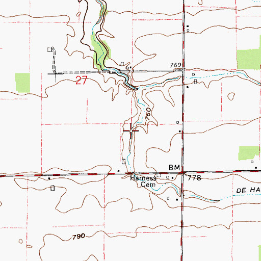Topographic Map of De Haven Ditch, IN