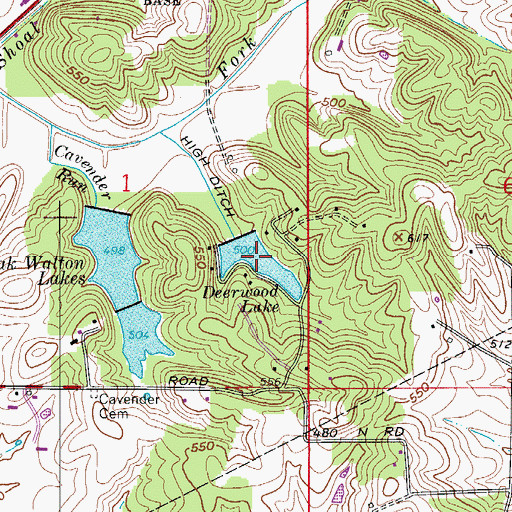 Topographic Map of Deerwood Lake, IN