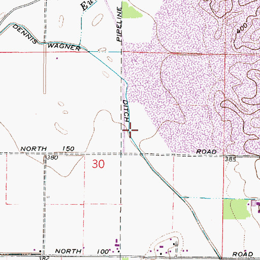 Topographic Map of Dennis Wagner Ditch, IN