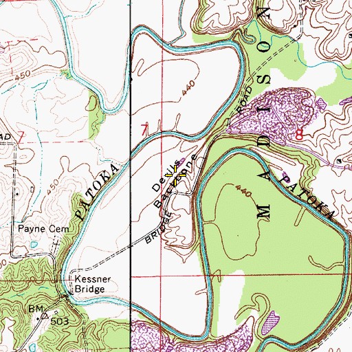 Topographic Map of Devils Backbone, IN