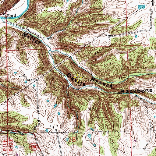 Topographic Map of Devils Backbone, IN