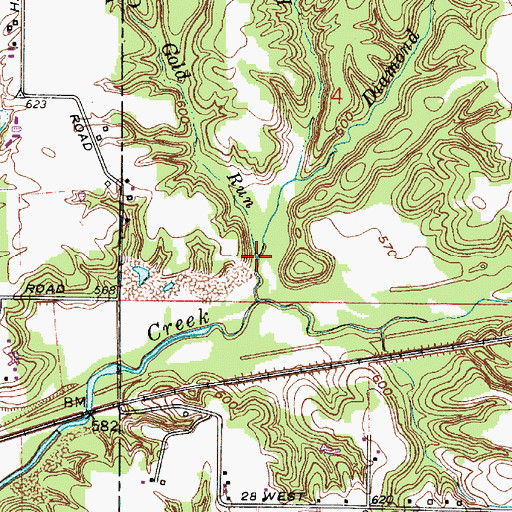 Topographic Map of Diamond Creek, IN