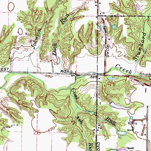 Topographic Map of Dick Run, IN