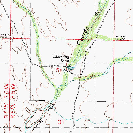 Topographic Map of Eberling Tank, AZ