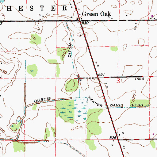 Topographic Map of Dubois Ditch, IN
