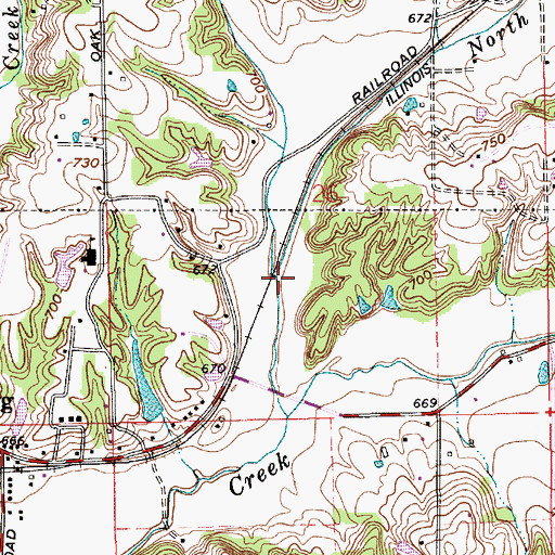 Topographic Map of Dunnaway Creek, IN