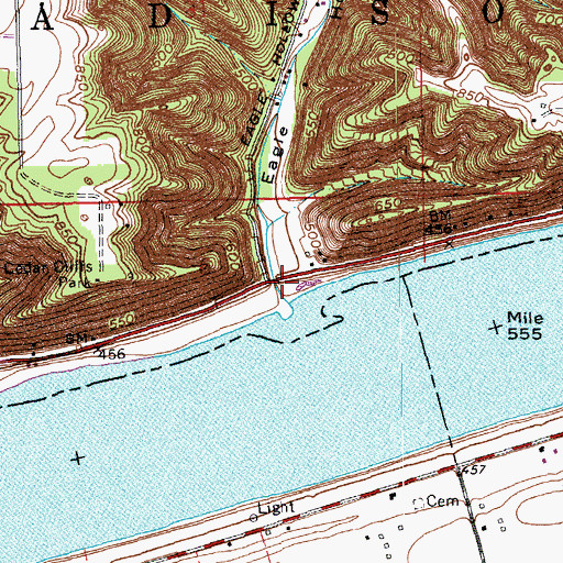 Topographic Map of Eagle Hollow, IN