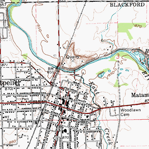 Topographic Map of East Creek, IN
