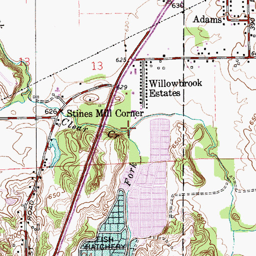 Topographic Map of East Fork Clear Creek, IN