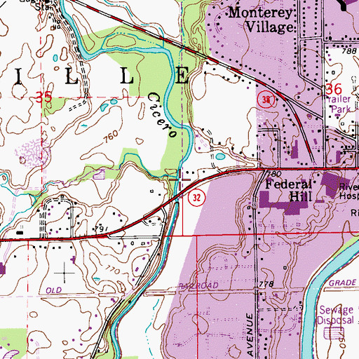 Topographic Map of East Fork Sly Run, IN