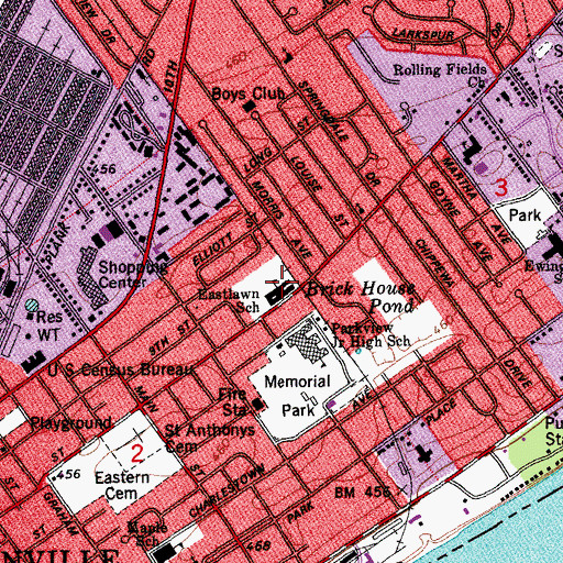 Topographic Map of Eastlawn Elementary School, IN