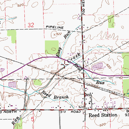 Topographic Map of Easy Run, IN