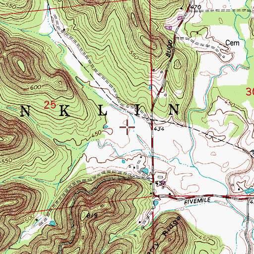 Topographic Map of Eiseman Hollow, IN