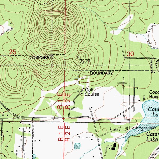 Topographic Map of Williams Municipal Golf Course, AZ
