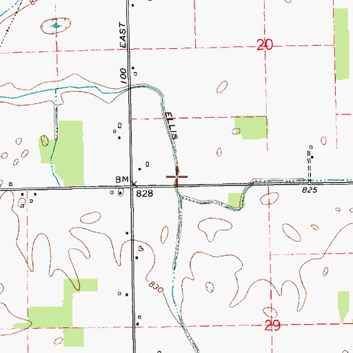 Topographic Map of Ellis Ditch, IN