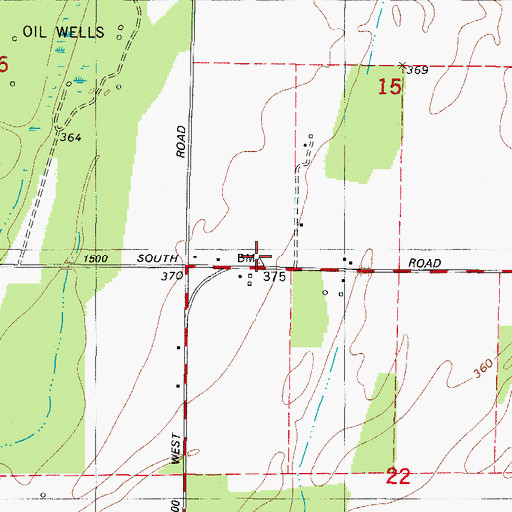 Topographic Map of Farmers Chapel, IN