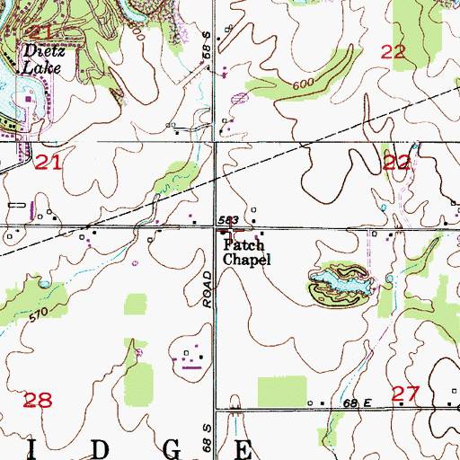 Topographic Map of Fatch Chapel, IN