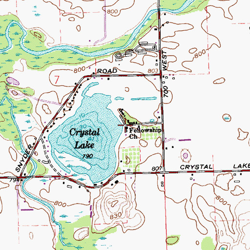 Topographic Map of Fellowship Church, IN