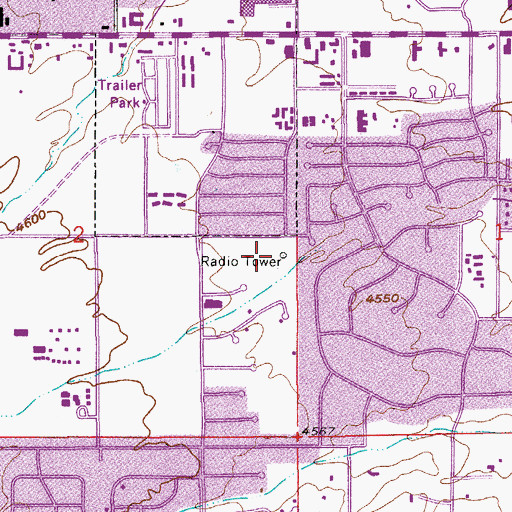 Topographic Map of KTAN-AM (Sierra Vista), AZ