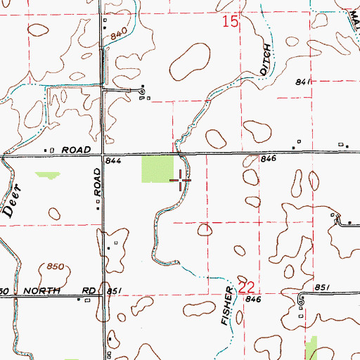Topographic Map of Fisher Ditch, IN