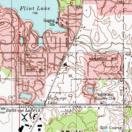 Topographic Map of Flint Lake Elementary School, IN