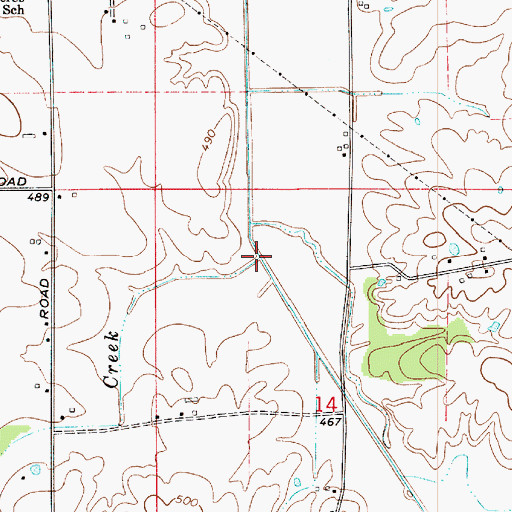 Topographic Map of Foberty Creek, IN