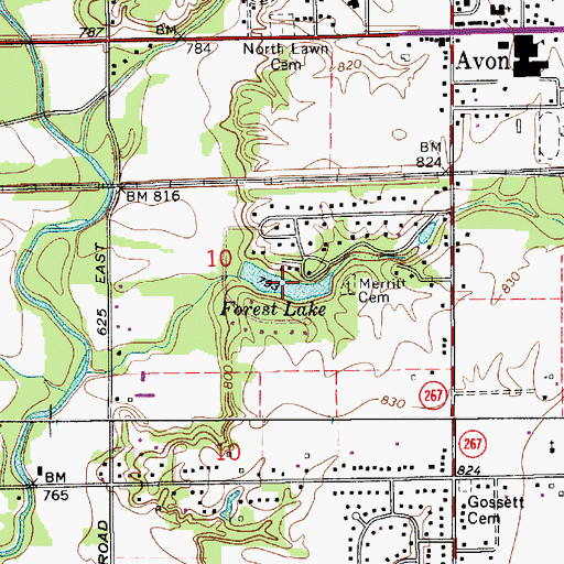Topographic Map of Forest Lake, IN