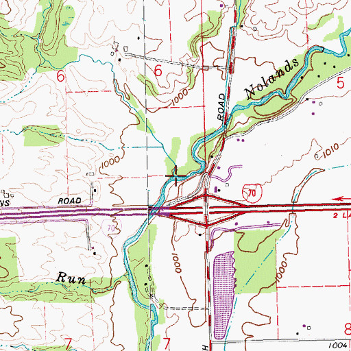 Topographic Map of Fork Creek, IN