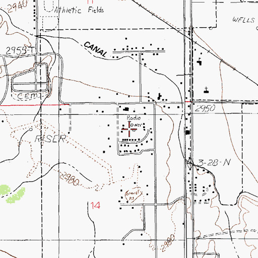 Topographic Map of KXKQ-FM (Safford), AZ