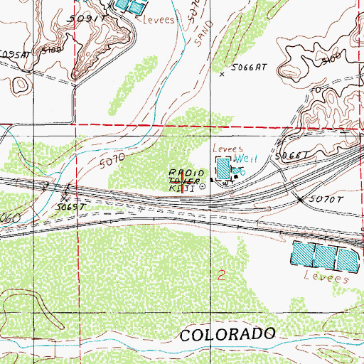 Topographic Map of KDJI-AM (Holbrook), AZ