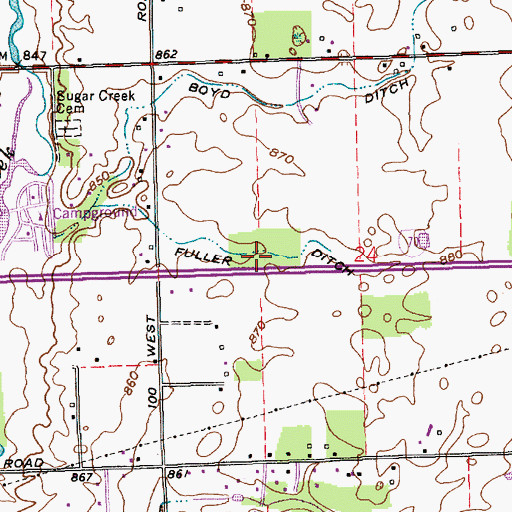 Topographic Map of Fuller Ditch, IN