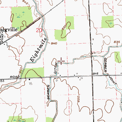 Topographic Map of Gerber Ditch, IN