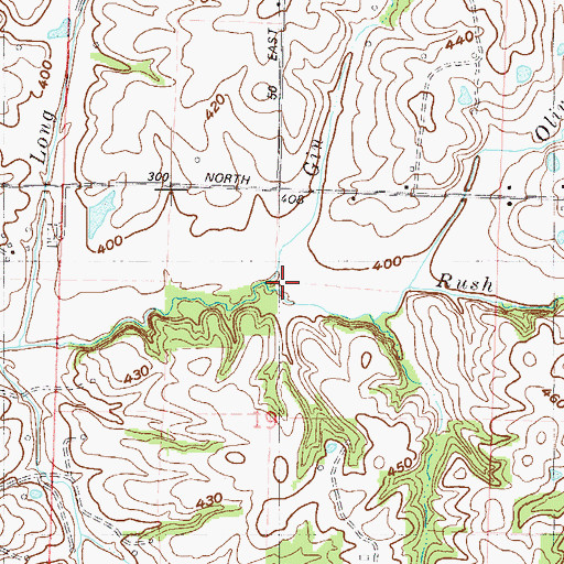 Topographic Map of Gin Run, IN
