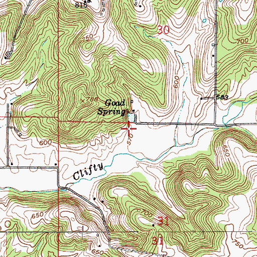 Topographic Map of Goad Spring, IN