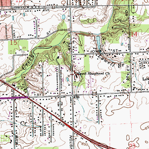 Topographic Map of Good Shepherd United Methodist Church, IN