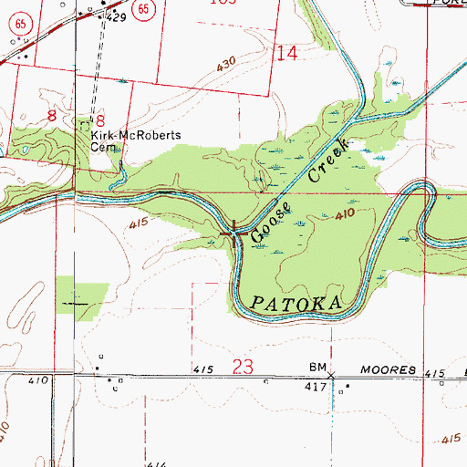 Topographic Map of Goose Creek, IN