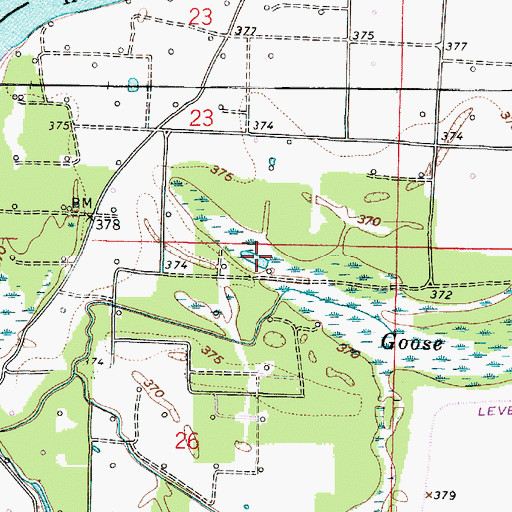 Topographic Map of Goose Pond, IN
