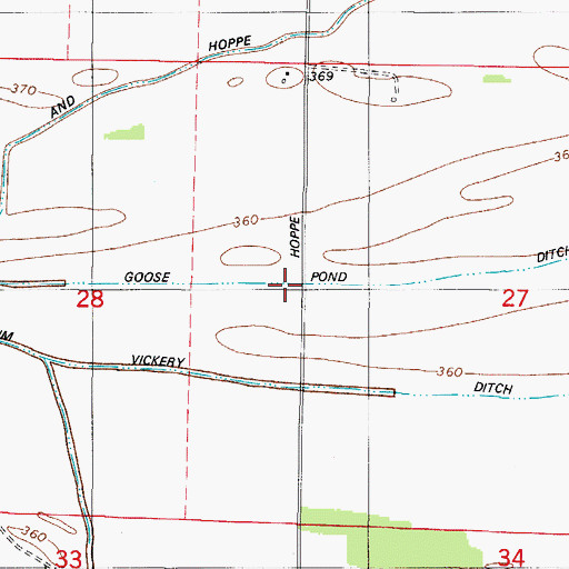 Topographic Map of Goose Pond Ditch, IN