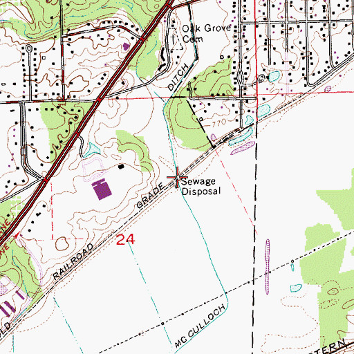 Topographic Map of Graham McCulloch Ditch, IN