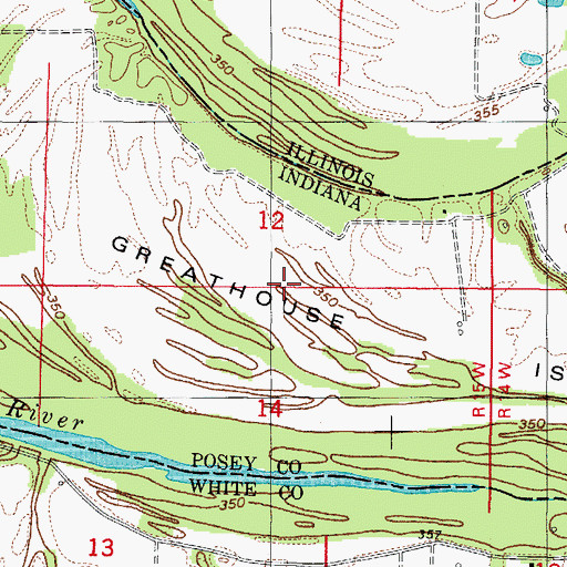 Topographic Map of Greathouse Island, IN