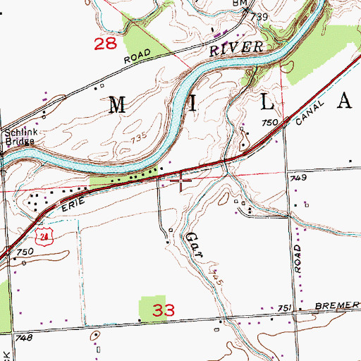 Topographic Map of Grover Ditch, IN