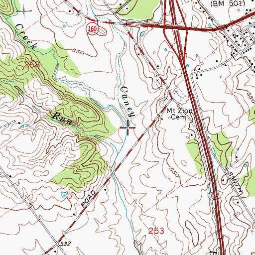 Topographic Map of Guernsey Creek, IN